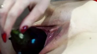 Tiffany getting banged with eggplant and fisted inside turn