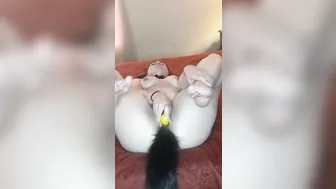 Kitty Ejaculates while Daddys away