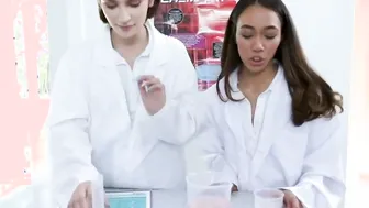 AMAZINGLY HOT babes Natalie PorkmanRiley GreyAria Skye experimenting on some concoction for a