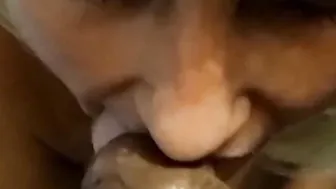 Cutie Pulsating big black dick Cum into Mouth Oral Cummed Close up