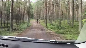 Picked up 3 lesbians inside the forest and they started masturbating for