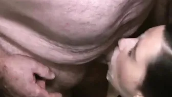 Turned On skank getting bukkaked after blowing