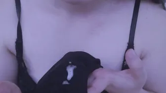 Drip Saliva on Lingerie.then Lick the Lingerie.