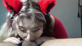 Bombshell E women Deepthroats my Dick and Watches Herself Got Filled