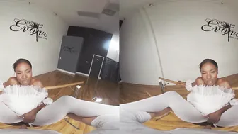 VRConk Slim Black Ballerina tries Kamasutra VR Porn