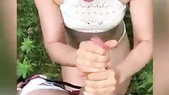 Outdoors Oral Sex has him Cumming inside my Mouth