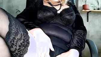 My orgasm into babe underwear and pantyhose