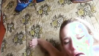 Loves sex - rough fucking jizzed cum drink cum into