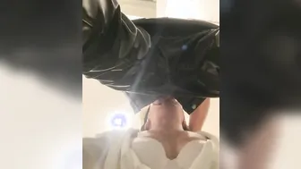 A Man Screwed a Secretary inside the Mouth with a Gigantic Juicy Cock into the Office Restroom. Deep Throat Blowjo