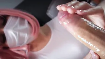 Slow oiled POV hand job