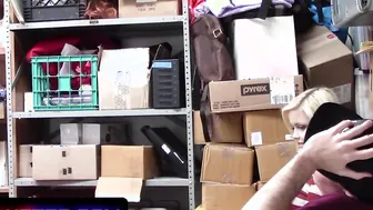 Suspicious Blonde 19 Yo Caught Stealing got Plowed into the Backroom