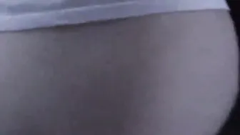 Sexual cunt with mouth shows her gigantic booty during a walk and then sucks