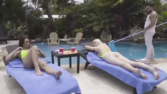 Vulgar stepsisters wants to play with their hunk next door