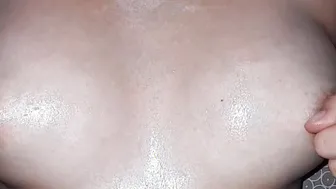 Lusty Bitch Play with her Gigantic Boobies and Monstrous Nipples