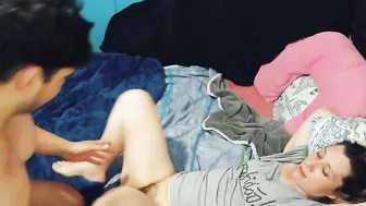 Curious Nymphet blonde cougar bushy vagina masturbate toes licking toes worship eating