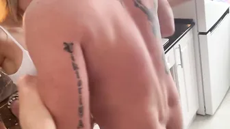 While my wifey was cooking dinner I went up and fuck her