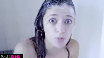 Beauty young dark haired fucks stepbrother after shower.