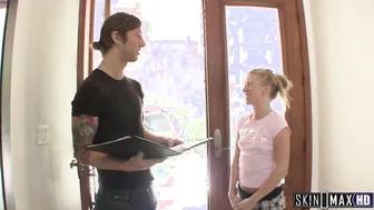 Slim Eighteen Fucks Her Long Cock Next Door