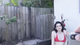 Stepbrother ramming his freaky stepsisters tight snatch public