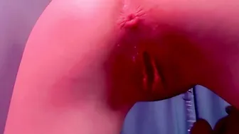 Dildo Squirting Close to the Camera