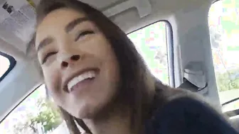 Vulgar Amateur StepSis Blowing Dick Inside Vehicle - Charity Crawford - SisLovesMe
