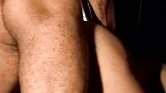 2 dark hair and both banged inside the booty