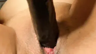 Fucking African Vibrator. my Meaty Twat Hole Getting Bigger and Full of Vagina Juice