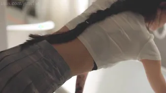 college girl Gets A Surprise On Her First Day At College