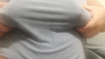 Squishing my Titties to got my Shirt Nice and Leaking with Breast Milk 