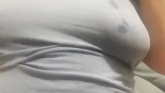 Squishing my Titties to got my Shirt Nice and Leaking with Breast Milk 
