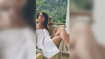 I Masturbate Twat and Smoke on the Balcony of Hotel after Shower but the Next Door come