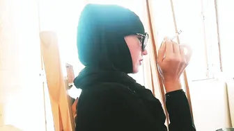 Cutie Arab Fiance inside Hijab Smoking with Satisfaction