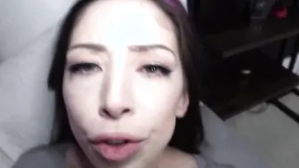 Stepsister spreads wide open popping out her teenagers cunt