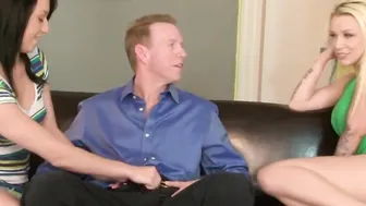 Huge boobies blonde Stevie Shae shared dick with goddess dark hair Megan Piper
