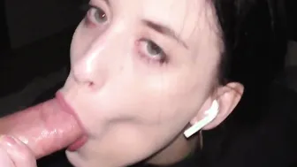 Dark Hair Deeply Gigantic Cock Classmate and Cum Drink after a Walk