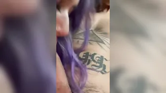 While Watching porn video – Ex-Wife Blows Dick while Watching TV