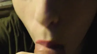 Lover Sexual Suckings Penis and Cum Drink - Closeup
