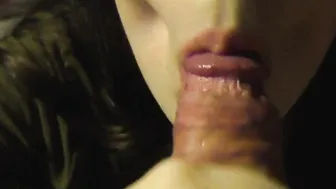 Lover Sexual Suckings Penis and Cum Drink - Closeup