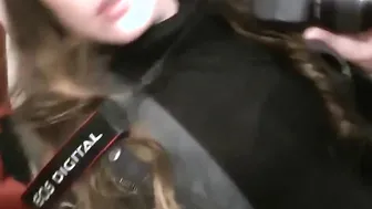 Freaky skanks giving blowjob