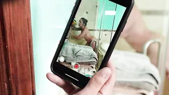 Bathing MILF Lilly Hall Anal Sex with Son after Sneaking inside Restroom