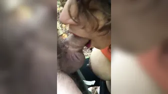 PREGNANT milf OUTDOORS BJ