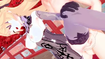 Fischl STRETCHED HER LEGS INSIDE FRONT OF THE STRANGER: Genshin Impact