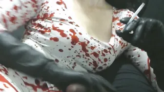 Smoking Ex-Wife White Red Dress into Leather Gloves makes me Happy