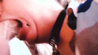 Cum inside mouth messy blowjob deeply