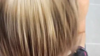 Step Brother Grinding and Jizzes on Yoga Leggings Step Sister while Working