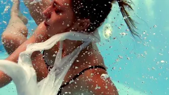 Huge Breasts Anastasia Ocean Swimming Nude Underwater