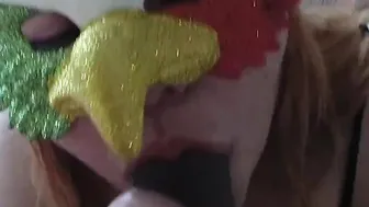 Fellatio deep throat and the nuts in