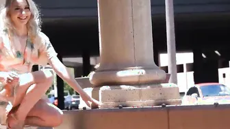18 year old blonde no underwear outdoors