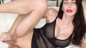 sexy Dark Haired Fucks herself with a Toy and Getting an Orgasm
