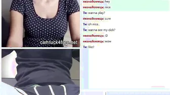 Split Screen porn video – Dark Haired beauty having fun with her bushy vagina on cam